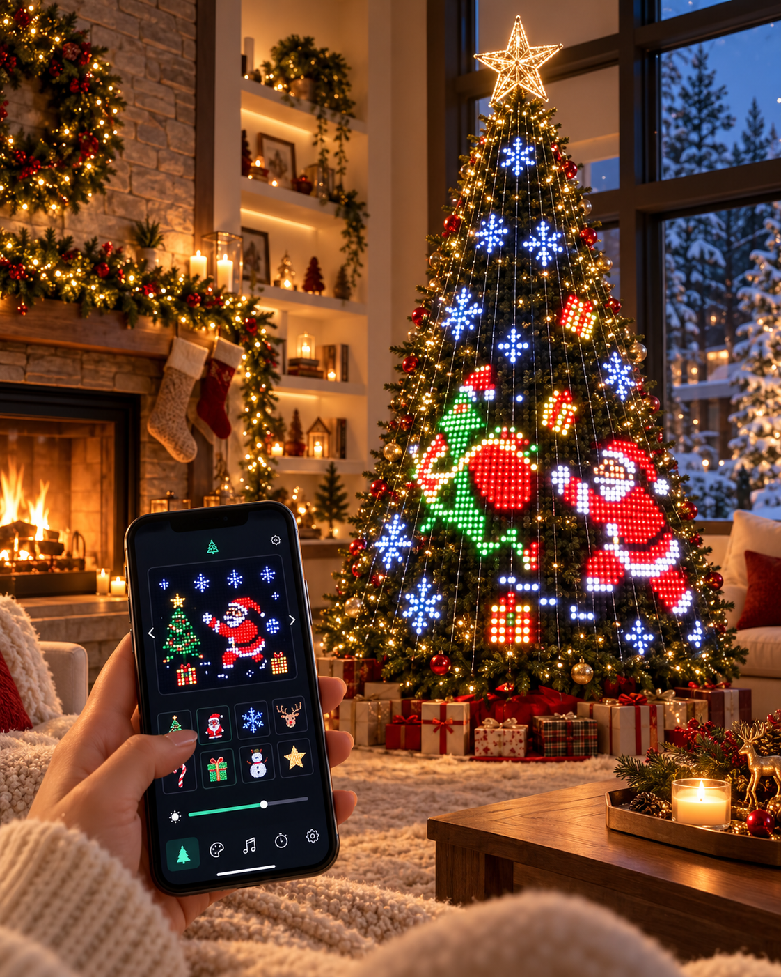 Smart Christmas tree lights controlled from a phone