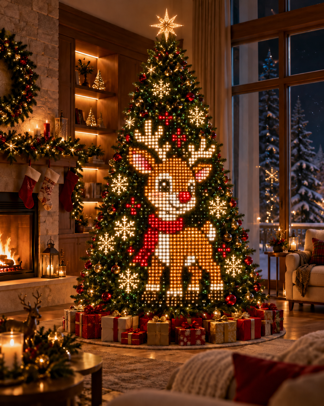 Reindeer smart LED Christmas tree effect