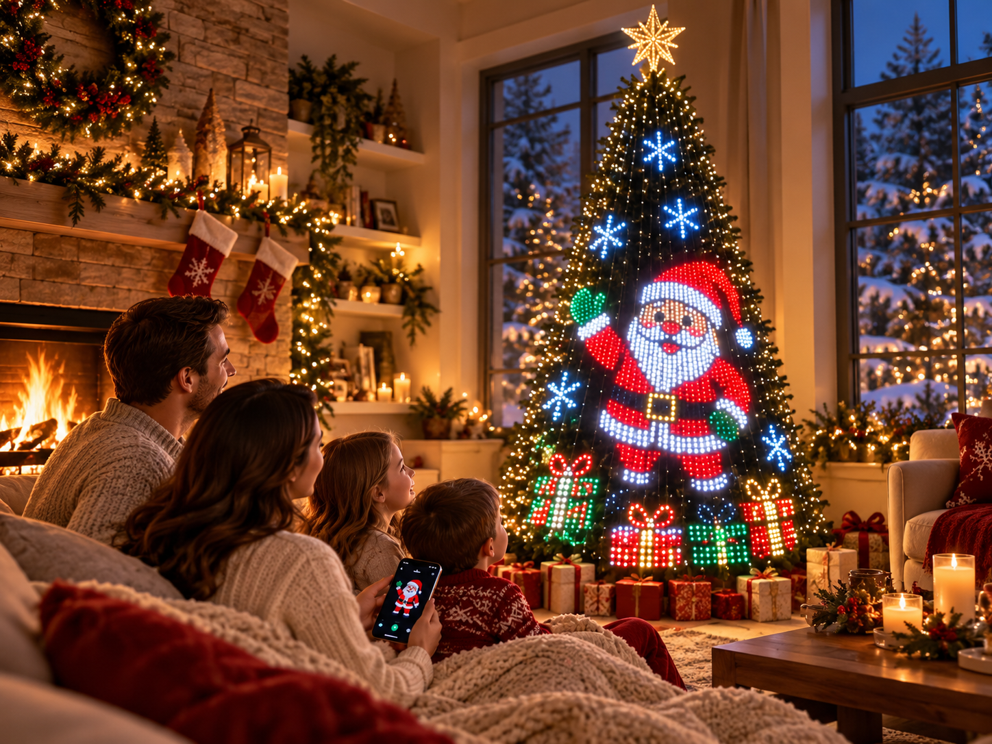 Smart Christmas tree lights for family nights