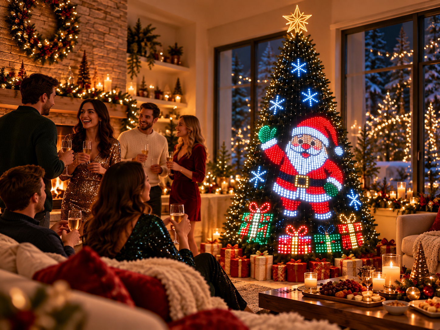 Smart Christmas tree lights for holiday parties