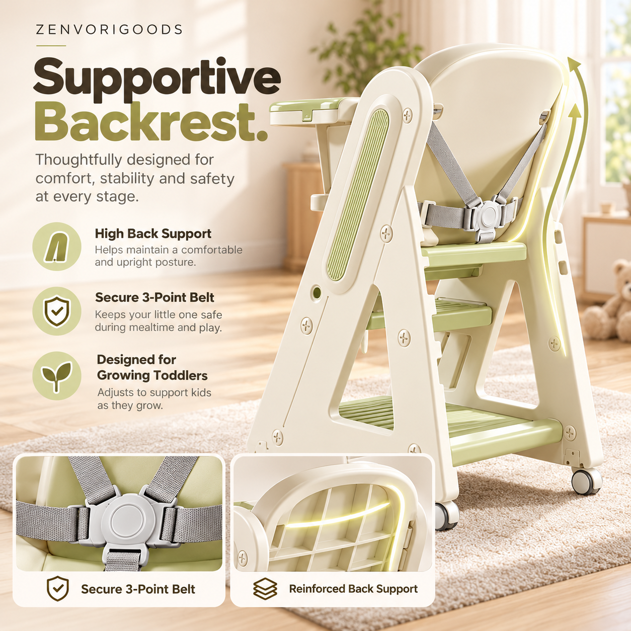 Adjustable Baby High Chair - Image 9