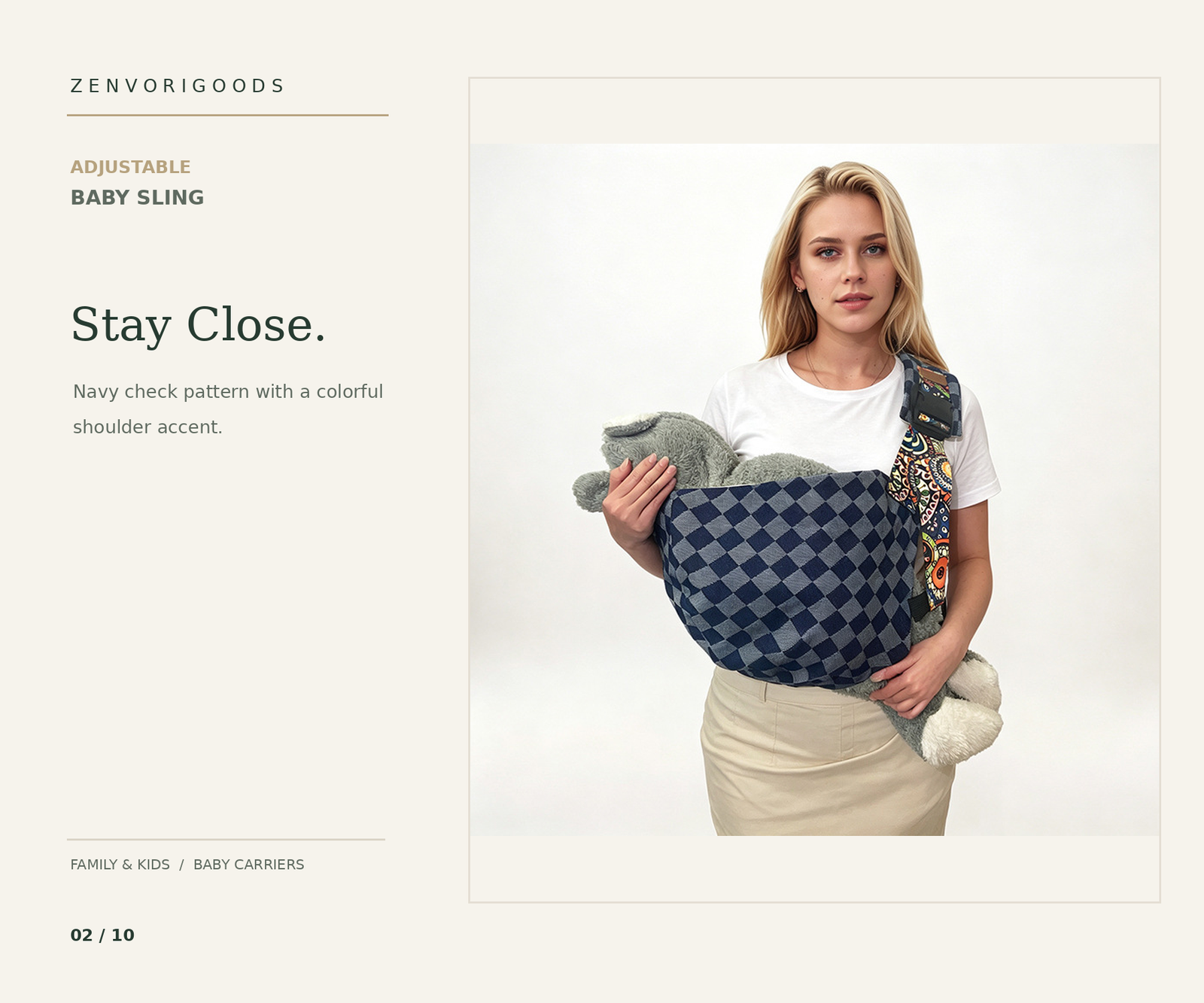 Adjustable Baby Sling Carrier - Image 2