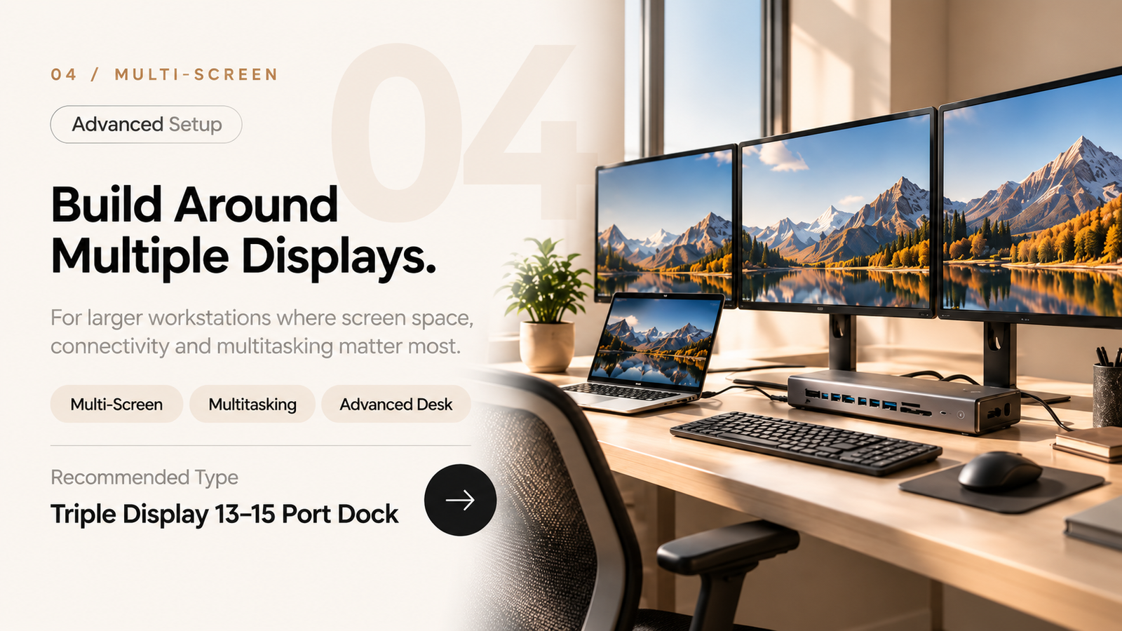 Professional USB-C workstation with connected devices