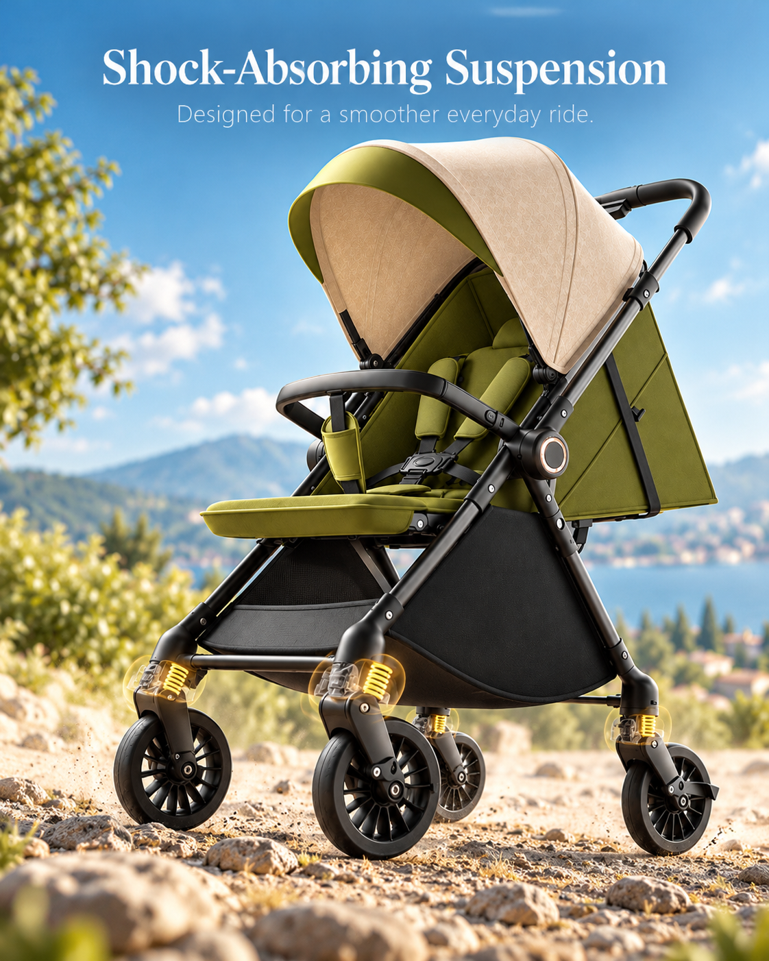 Stroller suspension details