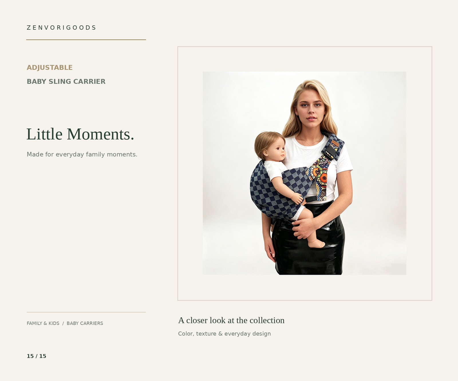 Adjustable Baby Sling Carrier everyday lifestyle
