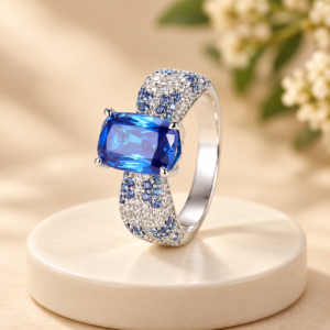 4 Carat Aquamarine Cushion Ring