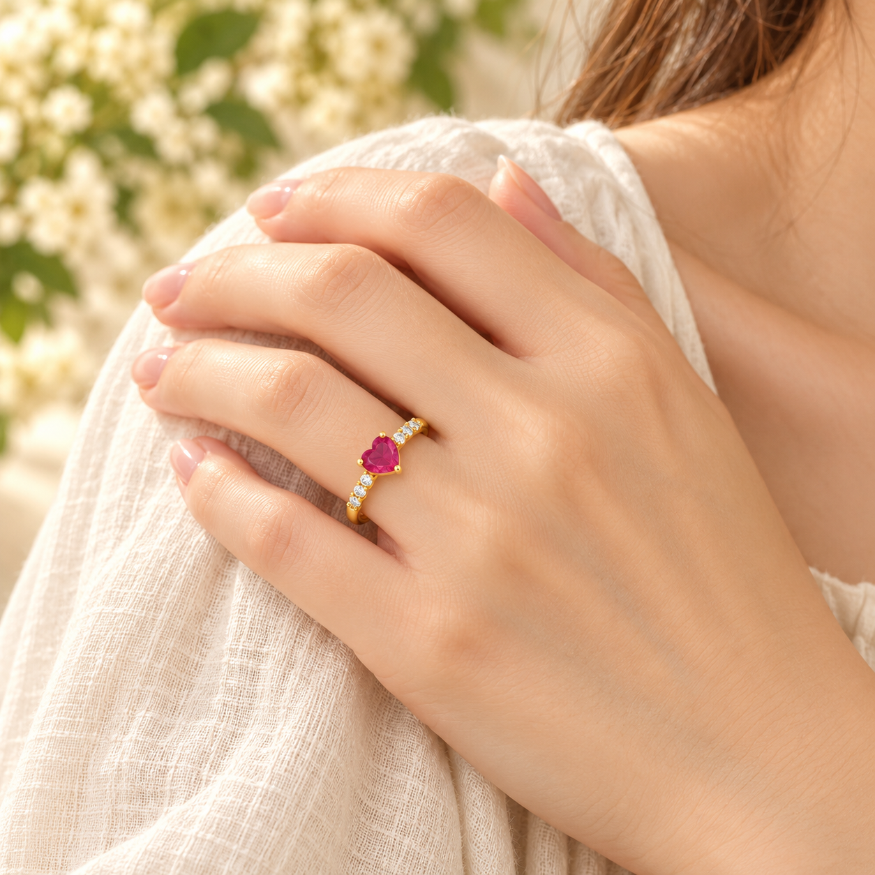 Pink Heart Adjustable Ring - Image 3