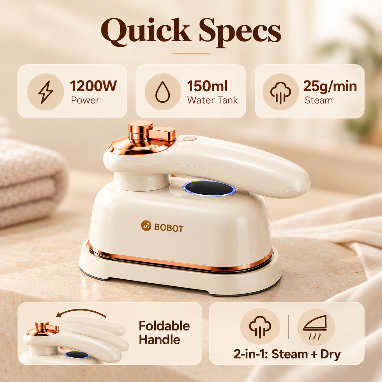 Garment steamer specifications