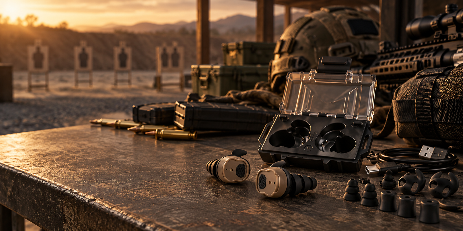 Shooting range training scene