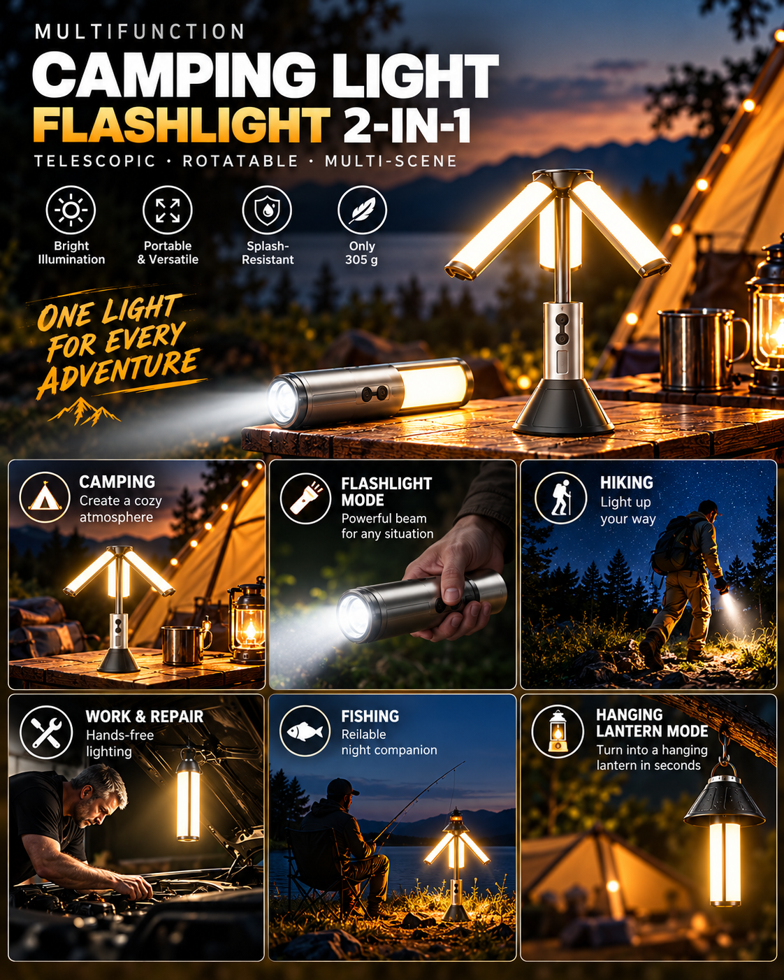 ZENVORIGOODS Multifunction Telescopic Camping Light - Image 4