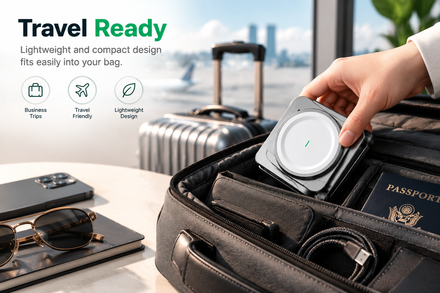 Travel ready wireless charging station
