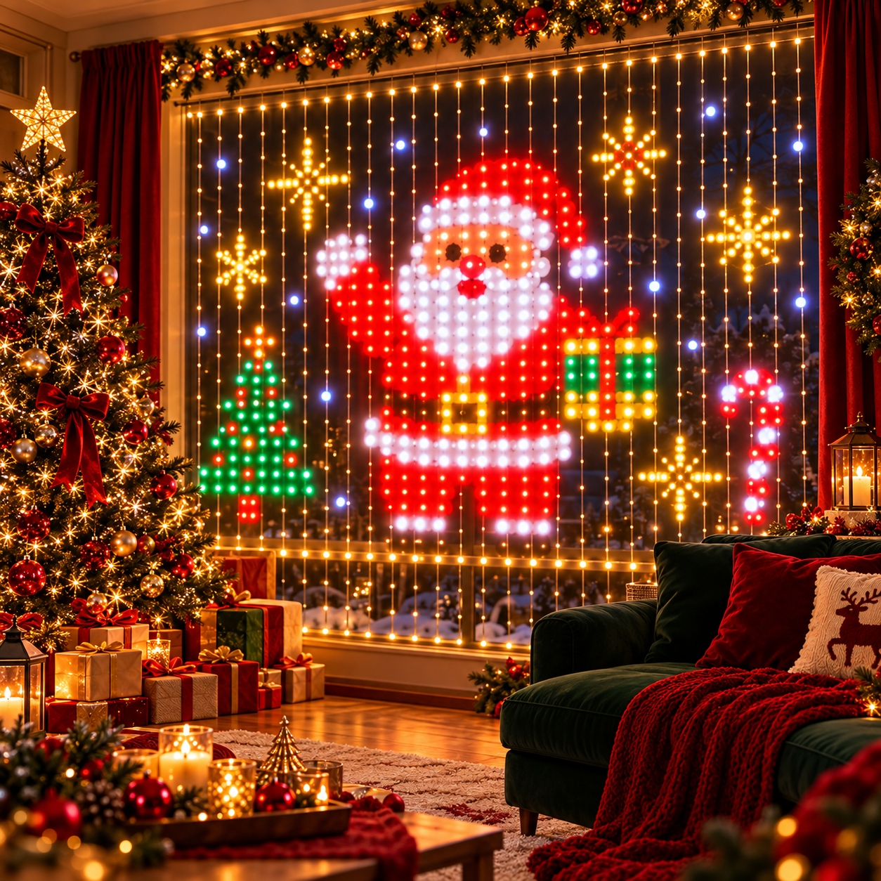 Santa Christmas light pattern