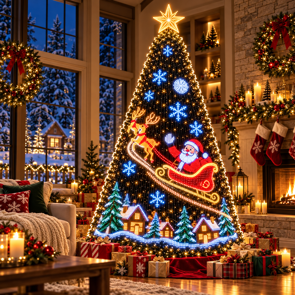 ZENVORIGOODS smart LED Christmas tree light display