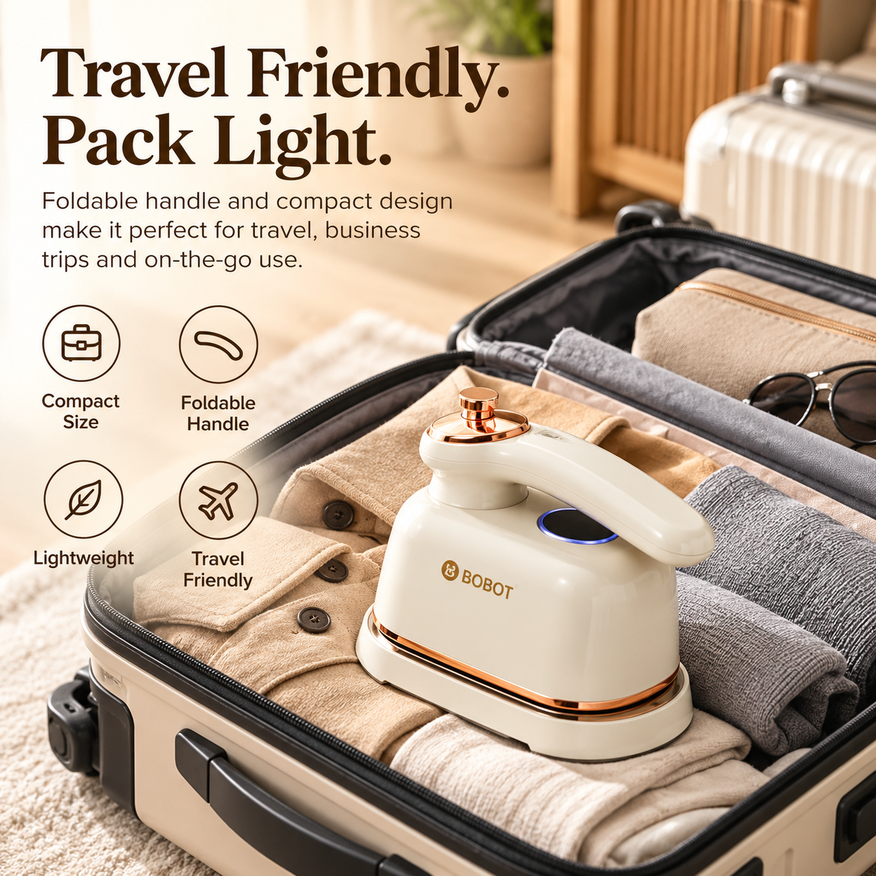 Travel friendly garment steamer